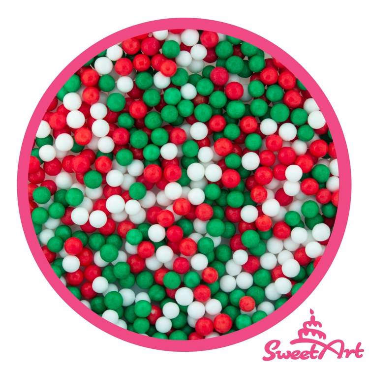 SweetArt cukrové perly Christmas mix 5 mm (80 g)