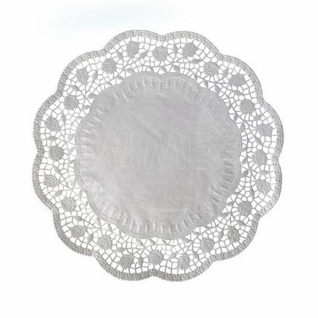 Wimex Dekorativní krajka bílá kulatá 36 cm (6 ks)