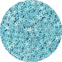 4Cake Cukrové sněhové vločky modré perleťové (60 g)