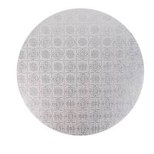 Cake Star Podložka pod dort PEVNÁ stříbrná vzor Jinju kruh 33 cm 13" (1 ks)