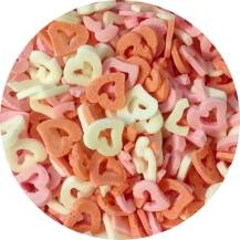 Red, pink and white sugar hearts (50 g)