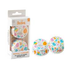 Decora muffin cups White with Easter eggs (36 pcs)