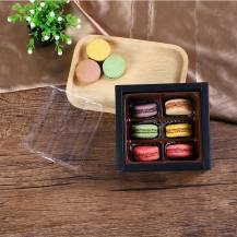 Box for macarons black 13 x 12 x 6 cm (for 6 pieces)