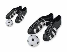 Non-edible decoration Football boots with a ball