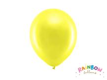 PartyDeco balóniky žlté metalické 23 cm (10 ks)