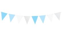 PartyDeco-Girlande mit blauen, weißen und silbernen Flaggen
