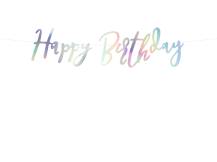 PartyDeco születésnapi girland szivárvány Boldog születésnapot