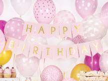 PartyDeco narozeninová girlanda růžová Happy Birthday 1