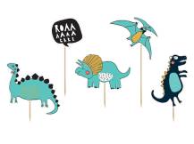 PartyDeco zapichovacia dekorácia na tortu Dinosaury