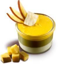 Giuso Krem o smaku białej czekolady i mango z kawałkami mango (250 g) Do 21.08.2023!