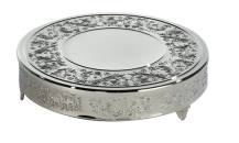 Luxury round stand nickel-plated Baroque style (45.7 cm)