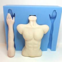 SweetRevolutions Silicone Mold Male Torso and Hands