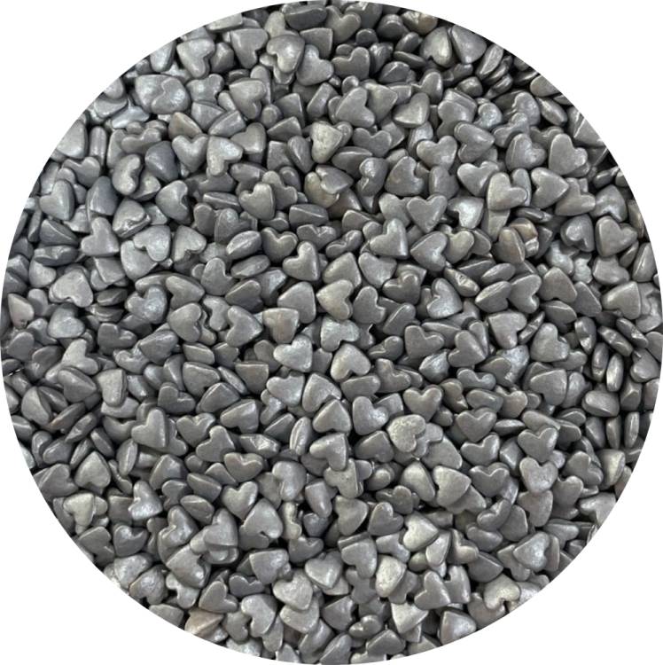 4Cake Cukrová srdíčka stříbrná (80 g)