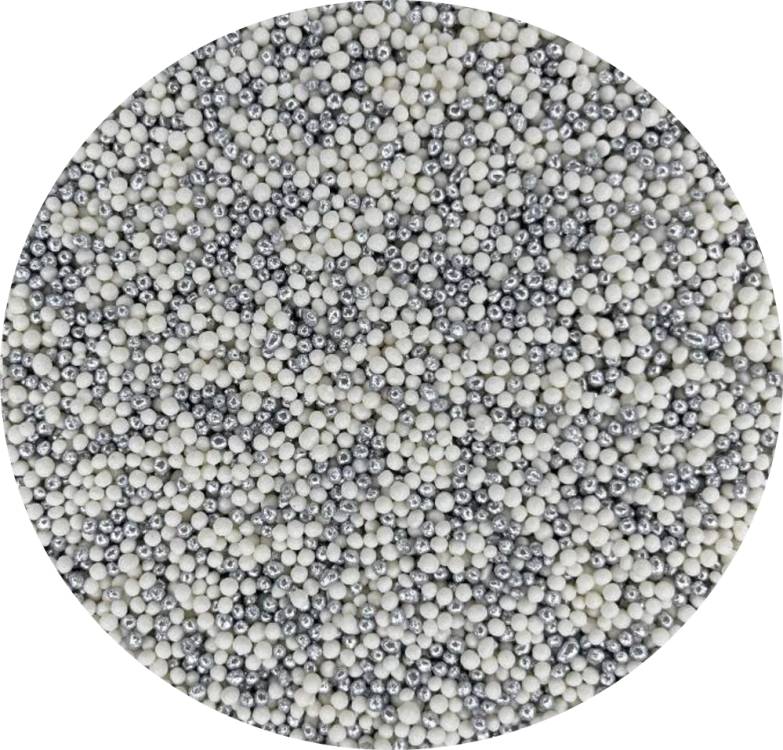 4Cake Cukrový máček bílý a stříbrný (90 g)