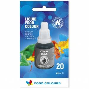 Airbrush barva tekutá Food Colours Black (20 ml) Černá