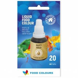 Airbrush perleťová barva tekutá Food Colours New Gold (20 ml) Zlatá