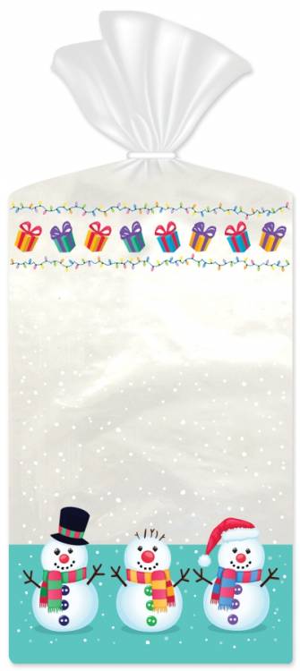 Alvarak Celofánové sáčky vánoční se sněhuláky (10 ks)