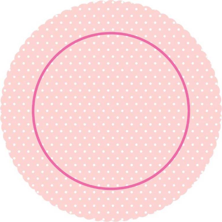 Alvarak dortová podložka Růžová s puntíky 27 cm + 5x krajková bílá podložka