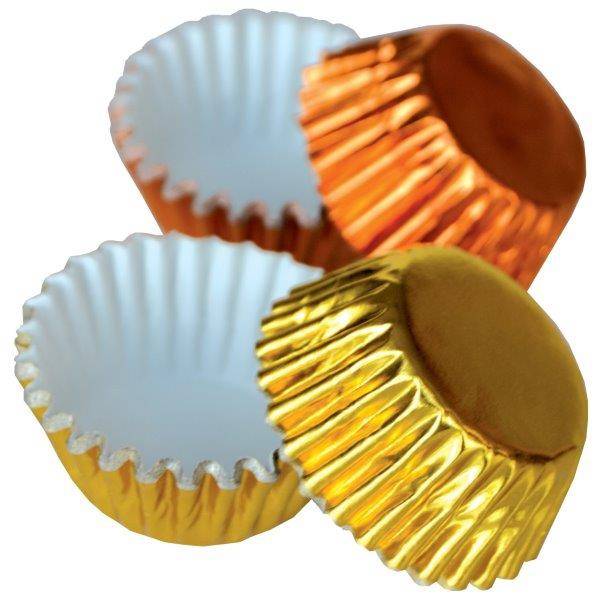 Alvarak hliníkové košíčky na pralinky zlaté a oranžové (50 ks)