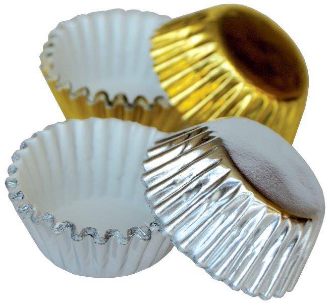 Alvarak hliníkové košíčky na pralinky zlaté a stříbrné (50 ks)