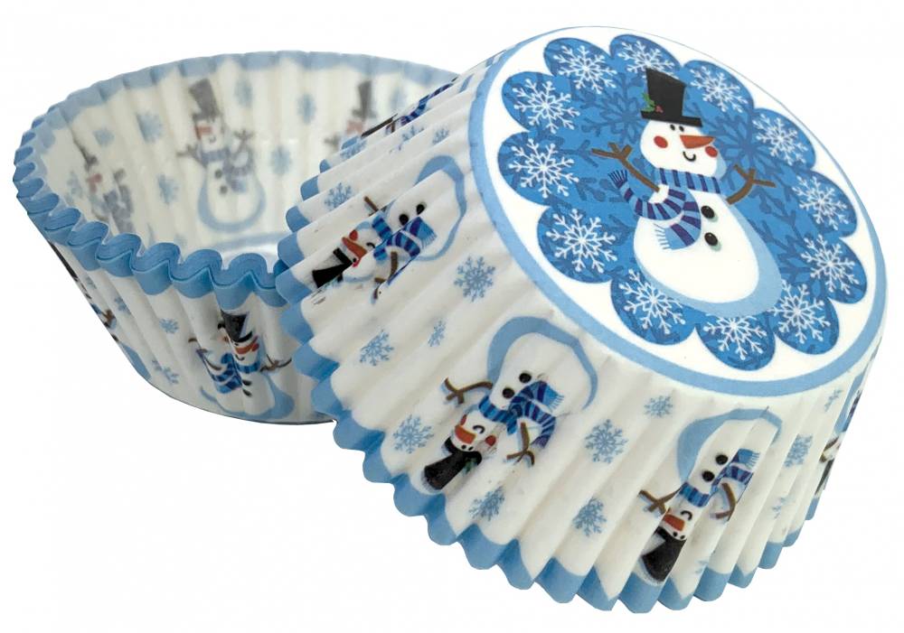 Alvarak košíčky na muffiny Bílo-modré se sněhulákem (50 ks)