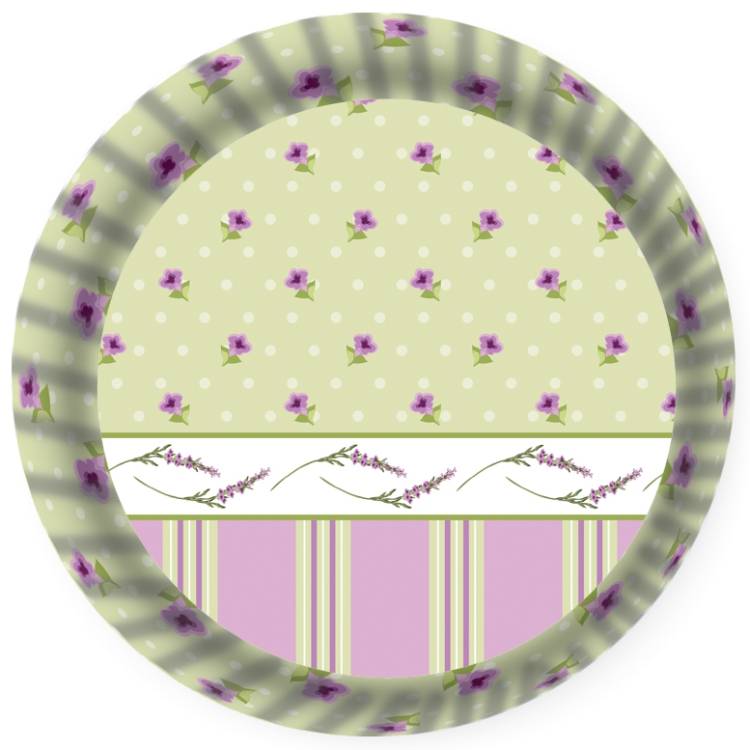 Alvarak košíčky na muffiny Zeleno-fialové s květinami (50 ks)