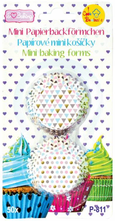 Alvarak papírové košíčky na pralinky Barevné trojúhelníky a kolečka (50 ks)