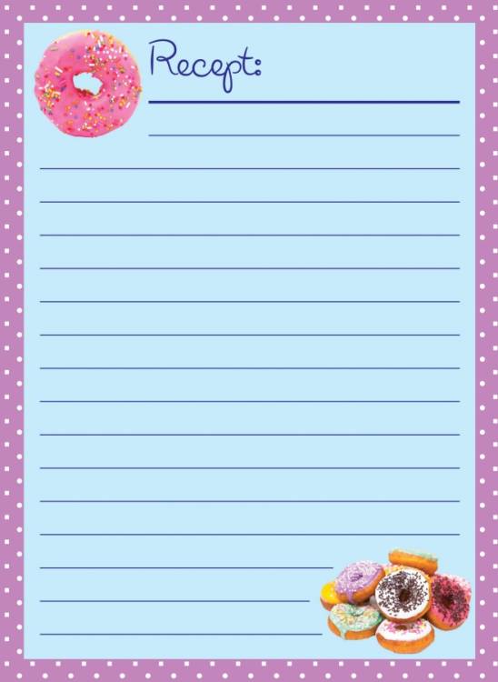 Alvarak Volné listy na recepty děrované A5 - Donuty (20 ks)