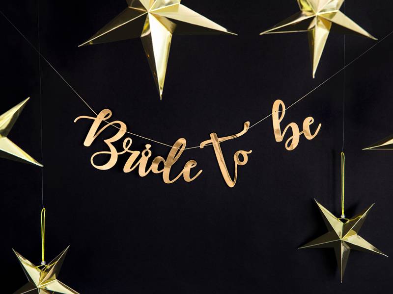 Banner Bride to be, gold, 80x19cm