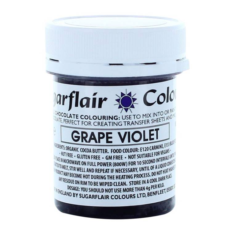 Barva do čokolády na bázi kakaového másla Sugarflair Grape Violet (35 g)