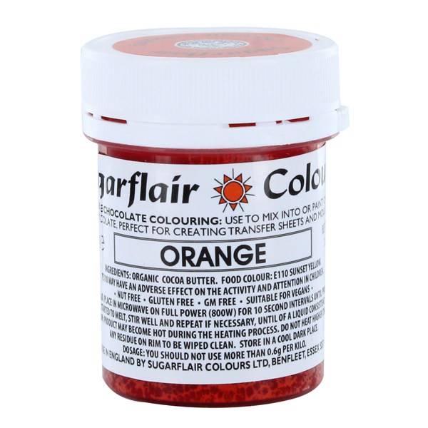 Barva do čokolády na bázi kakaového másla Sugarflair Orange (35 g)
