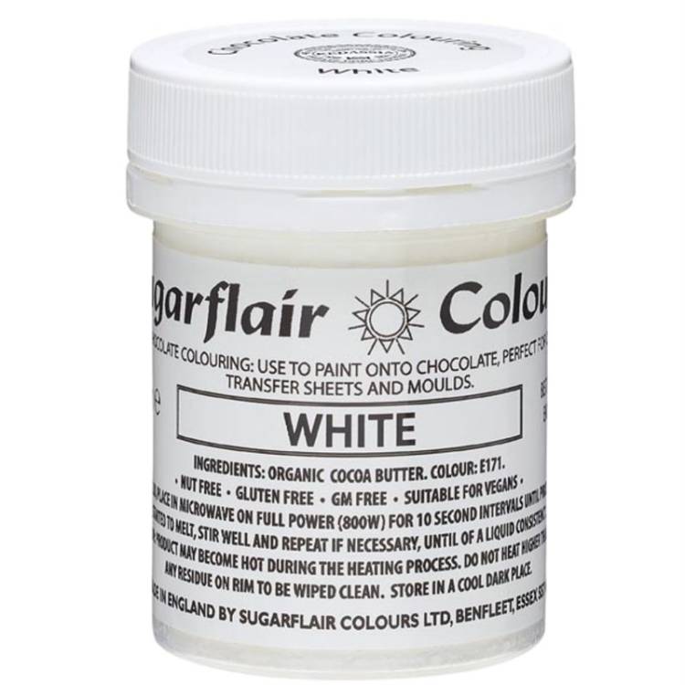 Barva do čokolády na bázi kakaového másla Sugarflair White (35 g)