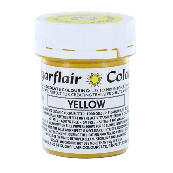 Barva do čokolády na bázi kakaového másla Sugarflair Yellow (35 g)