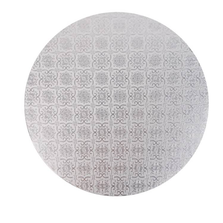 Cake Star Podložka pod dort PEVNÁ stříbrná vzor Jinju kruh 25 cm 10" (1 ks)