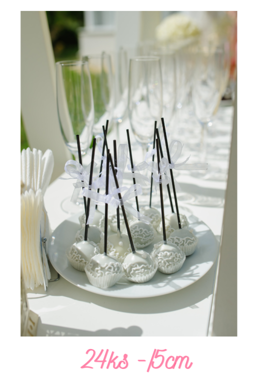 Cesil Plastové špejle na lízátka černé 15 cm (24 ks)  1