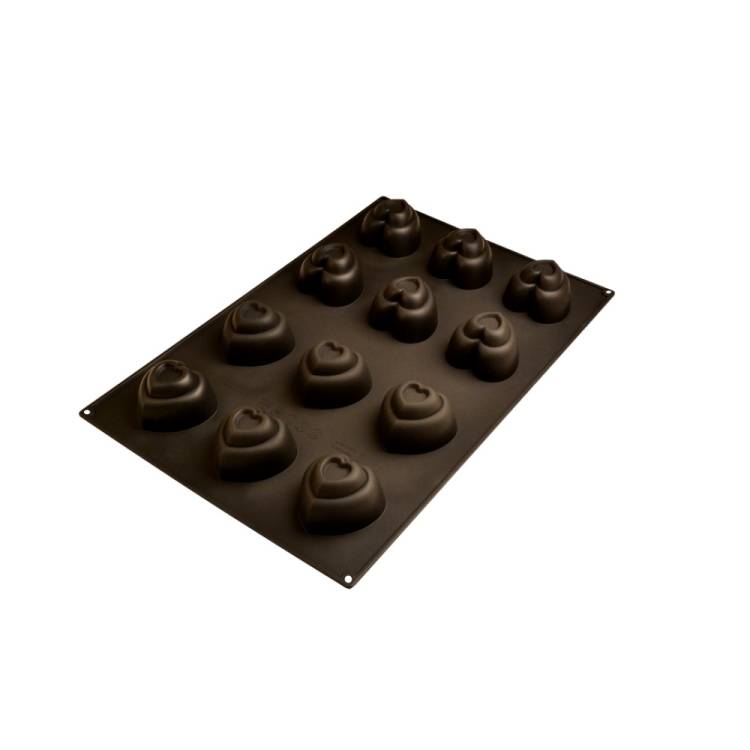Cesil Silikonová forma na pečení/na mražené dezerty Srdíčka 9 cm (na 12 ks)