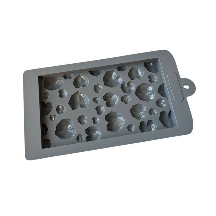 Cesil Silikonová forma na tabulku s diamantovými srdíčky