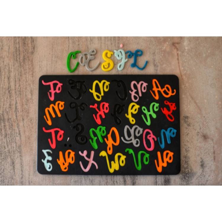Cesil Silikonová forma Velká abeceda kaligrafie