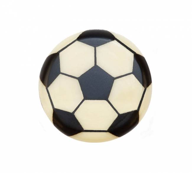 Čokoládová dekorace kulatá s potiskem fotbalového míče (15 ks)