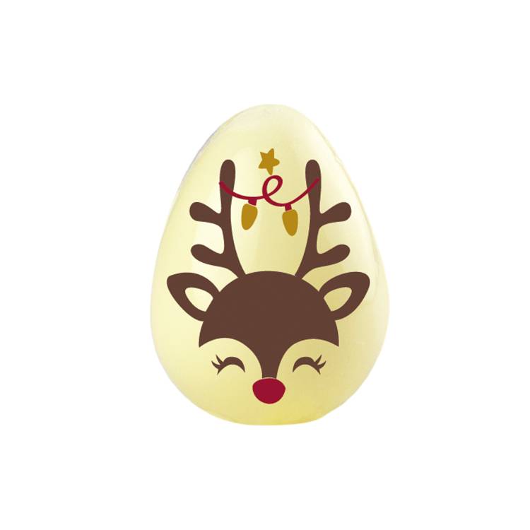 Čokoládová dekorace Vánoční sobík 3D vajíčko (5 ks)