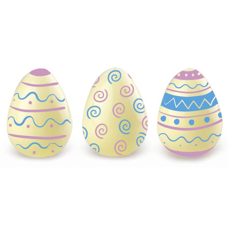 Čokoládová dekorace Velikonoční vajíčka 3D (6 ks)