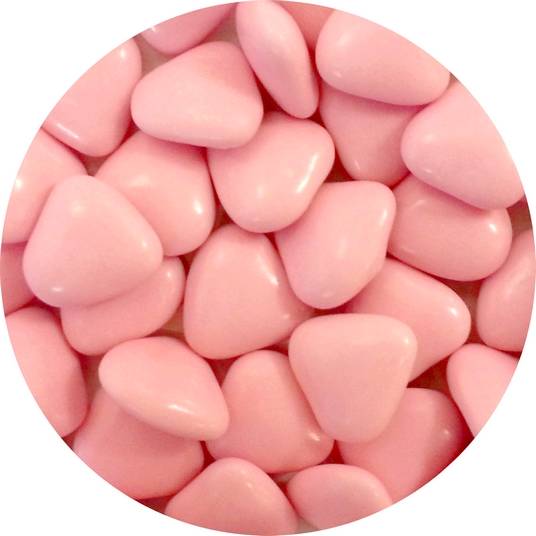 Čokoládová srdíčka růžová (50 g)