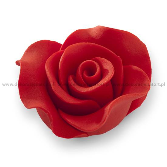Cukrová dekorace Růže velké červené (12 ks)