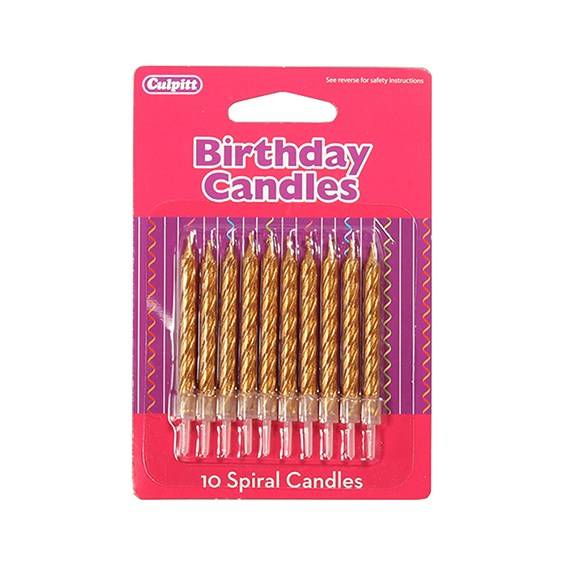 Culpitt svíčky perleťové zlaté (10 ks)