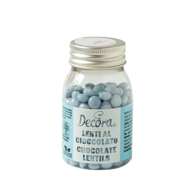 Decora čokoládové mini lentilky bledě modré (80 g)