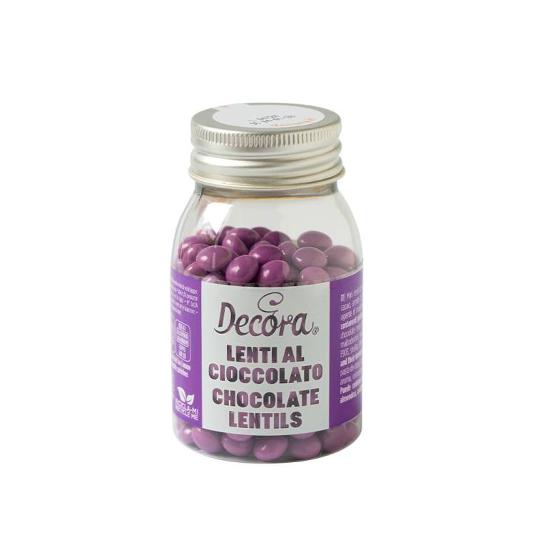 Decora čokoládové mini lentilky fialové (80 g)