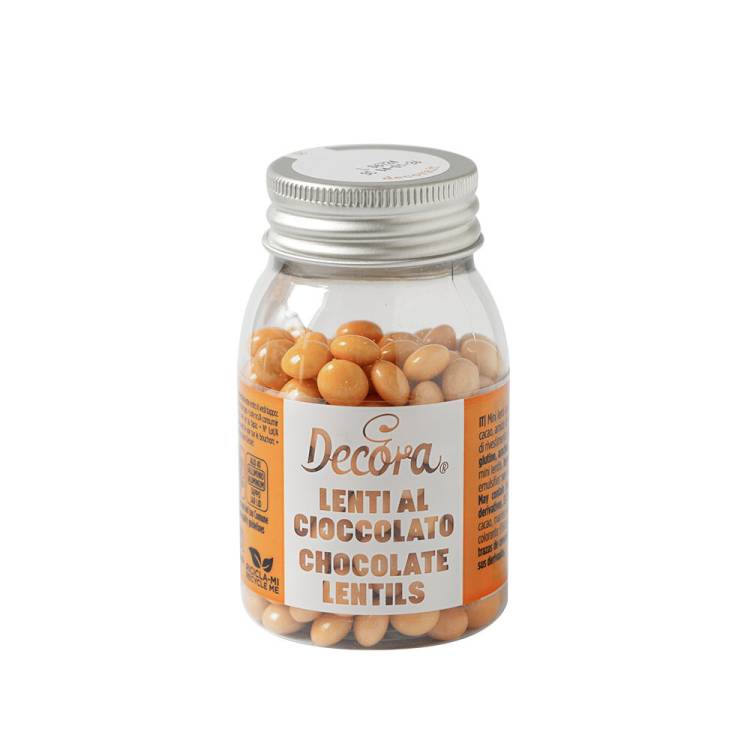 Decora čokoládové mini lentilky oranžové (80 g)