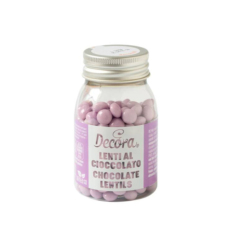 Decora čokoládové mini lentilky světle fialové (80 g)