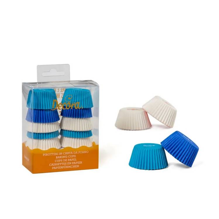 Decora mini košíčky na muffiny Bílé a modré (200 ks)