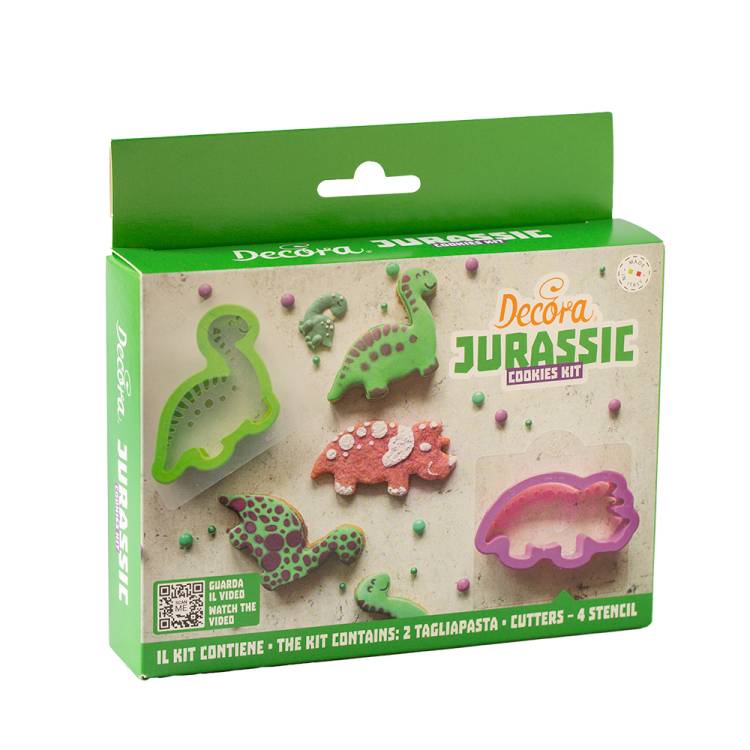 Decora vykrajovátka se stencily Dinosauři (2 vykrajovátka, 4 stencily)